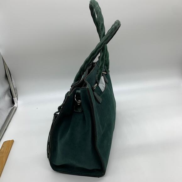 Patricia Nash Leather Handbags Primrose Satchel Dark Green Purse - Picture 11 of 13